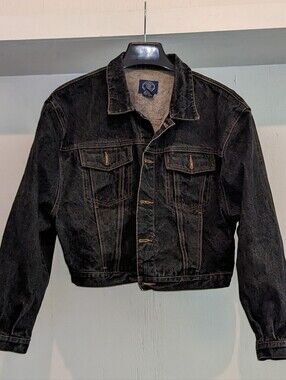 GAP Black Denim Jacket Oversized Rich Girl Starter Pack Quiet Luxury